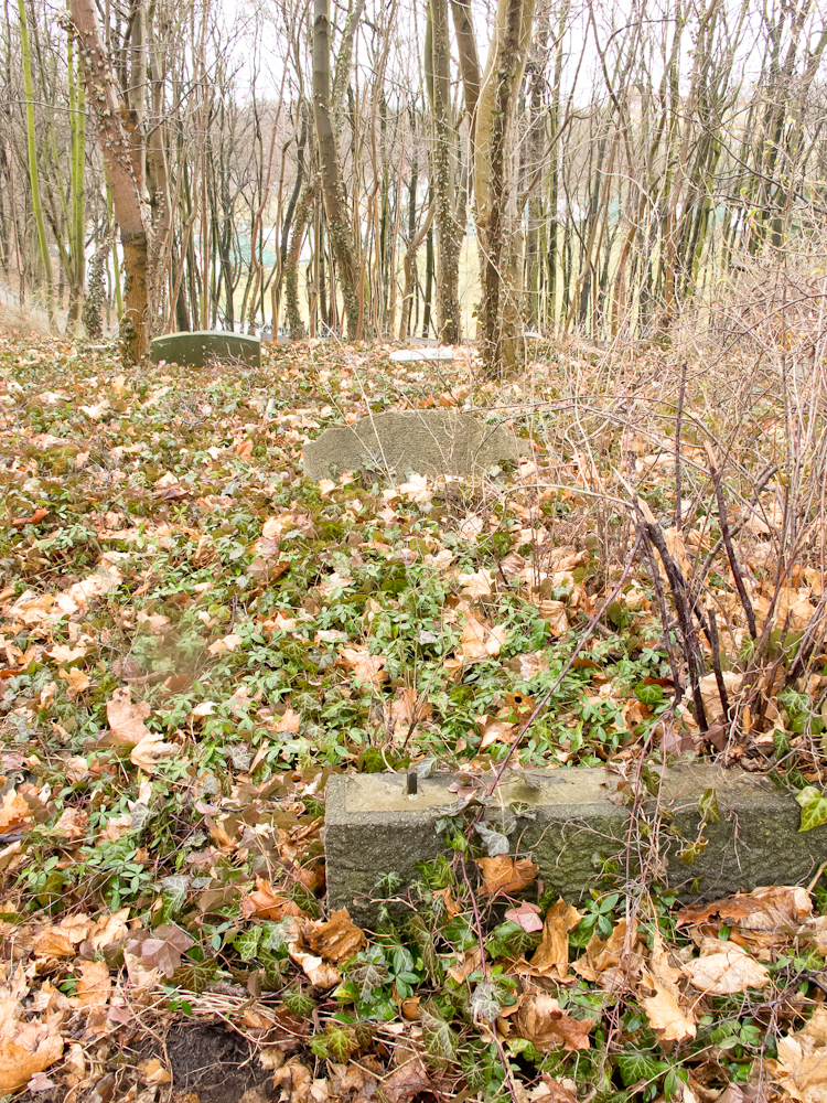 Części nagrobków cmentarza krematoryjnego (fot. własna)