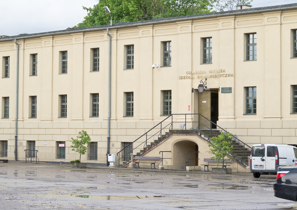 Spacer zakończył się wykładem w budynku Gdańskiej Wyższej Szkoły Humanistycznej
